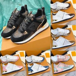 2023-RUN AWAY Sneakers Classic Men Woman Real Leather Shoes Men Racer Sports Sneakers Women Lace-up Black Brown Shoes Flats Casual Trainers Shoes