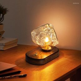 Table Lamps Designer Ice Block Bedroom Bedside Lights Small Night Living Room Atmosphere Retro Study Decorative Lightings