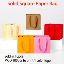 Packaging Bags 10pcs Square Bag Christmas Gift Packing Bag Year Gift Clothes Shoes Presents Candy Colour Packaging 230710