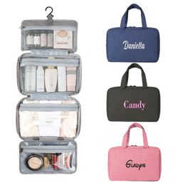 Toiletry Kits Personalised Travel Waterproof Folding Dry And Wet Separation Wash Bag Custom Embroidered Cosmetic Storage Bbag Can Be Hung 230711