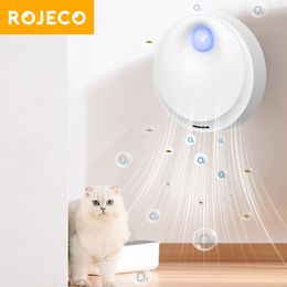 Other Cat Supplies ROJECO 4000mAh Smart Odor Purifier For Litter Box Deodorizer Automatic Pet Toilet Air Dog Deodorant 230710