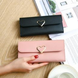 Wallets Women Long Purses Luxury Love Heart For Girl Money Clip Pocket Card Holder Female Phone Clutch Bag