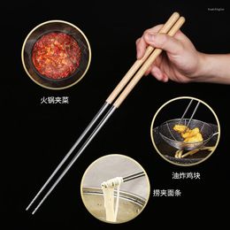 Chopsticks 304 Stainless Steel 40cm Deep Fried Lengthened Beech Handle High Temperature Resistant Pot Household