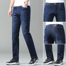 Men's Jeans Thin Straight-leg Loose Classic Style Advanced Stretch Baggy Pants Male Plus Size 40