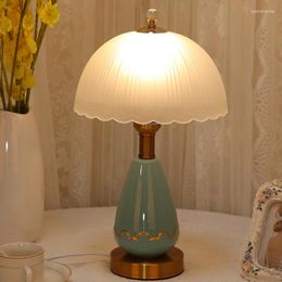 Table Lamps American Ceramic Lamp For Bedroom Bedside Living Room Decoration Study Desk Home Decor Vintage Led Night Light