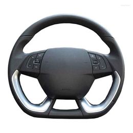 Steering Wheel Covers Customised Original Car Cover For DS5 DS 5 DS4S 4S Black Artificial Leather Braid