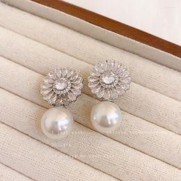 Dangle Earrings 2023 Huitan Romantic Women Stud Imitation Pearl Delicate Female Earring For Party Gift Top Quality Jewellery Drop