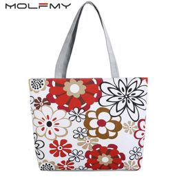 Evening Bags Womens Handbag Foral Printed Large Capacity Cotton Canvas Portable Female Shoulder Bag Casual Beach ECO Reusable 230711