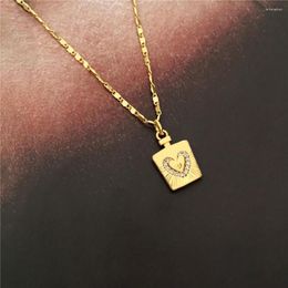 Pendant Necklaces 18K Gold Plate Love Heart For Women Chokers 2023 Trend Fashion Festival Party Gift Jewellery