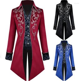 Men's Trench Coats Mediaeval Coat Victorian Gothic Jacket Tuxedo Steampunk Tailcoat Carnival Party Costume Vintage Frock Outfit