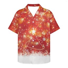 Men's Casual Shirts Christmas Design Store Holiday Atmosphere Staff Clothing Amusement Park 2023 Hawaiian Fashion Printed Short-sleeved