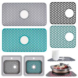 Table Mats 3 Style Kitchen Silicone Sink Mat Drain Pad Grid Fitting Foldable Protector Tableware Storage Quick