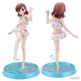 Action Toy Figures 23cm Anime Figure 4-Leaves Mikoto Misaka Beach Side Action Figure Adult Collection Model Doll Toys Gifts R230711