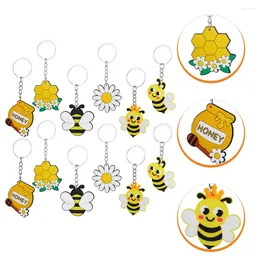 Keychains 12Pcs Bee Keychain Flower Backpack Handbag Pendant Party Favors