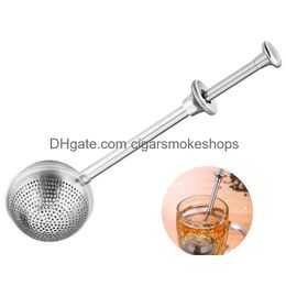 Coffee Tea Tools Long-Handle Stainless Steel Strainers Infuser Ball For Loose Leaf Herbal Spice Filter Diffuser Wholesale Xbjk2203 Dhq92