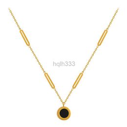 double sided titanium steel necklace for womens new popular light luxury and niche design highend collarbone chain and neck chain decoration