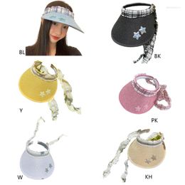 Wide Brim Hats Visors Women Sunscreen Empty Top Hat For Fishing Mountaineering Gifts Outdoor UV-Protection With Strap