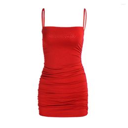 Casual Dresses 2023 Women Red Colour Bodycon Mini Dress Solid Club Slim Fit Elegant Mujer Jumper