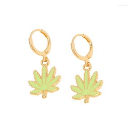 Stud Earrings Simple Fashion Small Fresh Leaf Female Cute Fun For Girls Pack Of