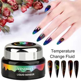 Nail Polish 5ml Nails Thermochromic Liquid Crystal Gel Polish Temperature Color Change Soak Off Gel Mood Ring Pigment Paint Nail Decoration 230711