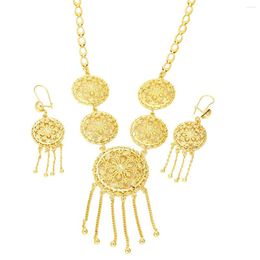 Necklace Earrings Set Trendy Ethiopian Sets Jewelry Gold Color Eritrea Arabic Oman Habesha Wedding Gifts