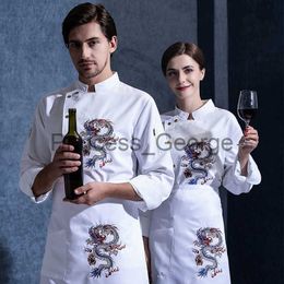 Others Apparel C044 Chef's Clothes Kitchen Restaurant Cook Workwear Chef Uniform Multiple Chef Jacket Embroidered Sushi Chef Uniform x0711