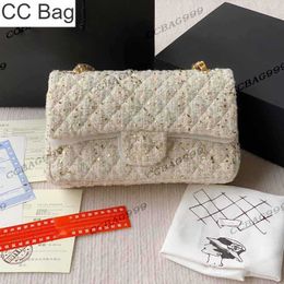 CC Bag Classic Cf Woolen Bag Giant Capacity Flip Handbag Diamond Lattice Gold Tone Metal Chain Bags Womens Luxury Designer Fashion Shopping Coin Purse Suitcase 25cm G