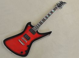 6 Strings Red Electric Guitar with Rosewood Fretboard Abalone Inlay Can be Customised