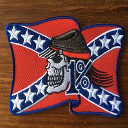 Rebel 1% American Flag MC Biker Patch Embroidery Iron On Sew On Patch Badge 10 pcs Lot Applique DIY 3546