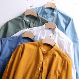Men's Casual Shirts Luxury Solid Cotton Oxford Shirt Long Sleeve Business High-grade Autumn Office Clothing