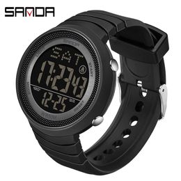 SANDA Fashion Sport Women's Electronic Watches White 50M Waterproof Digital Watch for Girl Casual Wristwatch relogio feminino