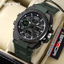 SANDA Luminous HD LED Display Mens Electronic Watch 2023 New Fashion Sports Chronograph Watches Military Watch Waterproof Reloj