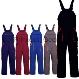 Others Apparel Bib Overalls Mens Women Work Clothing Plus Size Protective Coveralls Strap Jumpsuit Multi Pockets Uniform Sleeveless Cargo Pants x0711