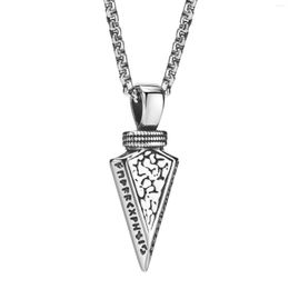 Pendant Necklaces Hip-Hop Stainless Steel Nordic Style Viking Arrow Necklace Men Odin Rune Punk Jewellery