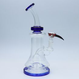 10 inch Blue Glass Bong Water Pipe smoking pipe hookah with 14mm bowl with free quartz banger