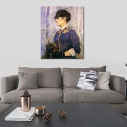 Scenic Landscape Art Young Woman in A Round Hat 1877 Edouard Manet Artwork on Canvas Handmade Modern Bedroom Decor