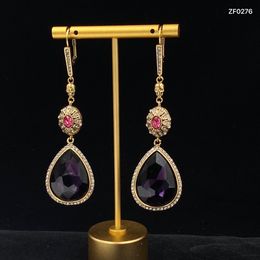 Stud Vintage Earrings for Women Flower Zircon Eardrop Luxury Court Style Jewelry Holiday Gift Gifts 230710