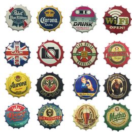 Decorative Objects Figurines Vintage Metal Wall Decoration Sign Beer Bottle Cap Tin Poster Plaque Bar Club Garage Art Home Decor 230710