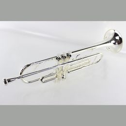 Superior quality weighted Bb B flat trumpet weighted tritone brass instrument with hard case, mouthpiece, cloth and gloves, silver plated