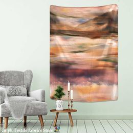 Tapestries Fog And Mountain Forest Landscape Tapestry Wall Hanging Sunset Mystery Art Oil Painting Cloth Decor