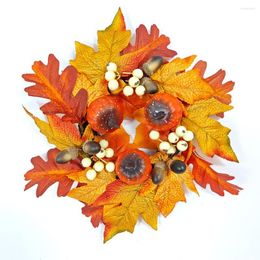 Decorative Flowers Thanksgiving Candlestick Ornament Pumpkin Autumn Summer Door Wreaths Wreathes For Doors Christmas