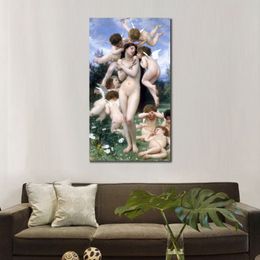 Canvas Art the Return of Spring Classical Portrait William Adolphe Bouguereau Painting Handmade Exquisite Wall Decor