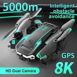 Droni 2023 Nuovo Drone 8K 5G GPS Professionale HD Doppia fotocamera Fotografia aerea Evitamento degli ostacoli Elicottero a quattro rotori RC Distanza 5000M Wifi Dron 360 Gesto Giocattoli