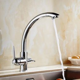 Kitchen Faucets Oil Rubbed Basin Cold Water Faucet Pure Drinking Mixer Tap Double Outlet