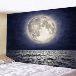 Tapestries Beach moon night sky background home decor tapestry Decor bedroom sheet beach towel yoga mat