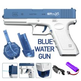 Gun Toys Electric Water Spray Toy Bursts Children High pressure Strong Charging Energy Bared Automatic Summer Tos Glock 230711