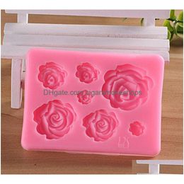 Baking Moulds Rose Flowers Sile Mould Cake Chocolate Decorating Tools Fondant Sugarcraft Xb1 Drop Delivery Home Garden Kitche Dhtuo