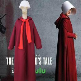 The Handmaids Tale Offred Red Dress Cloak Cosplay Costume243f