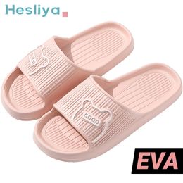 Slippers Summer Women Bath Thick Platform NonSlip Home Bear Cartoon Flip Flops Beach Sandals Ladies Slides Indoor Outdoor 230711