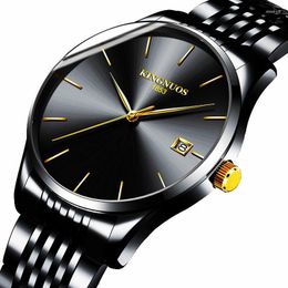 Wristwatches 7mm Ultra-thin Men's Watch Top High Quality Stainless Steel Men Watches Date Simple Style Business Male Quartz Clock Waterproof